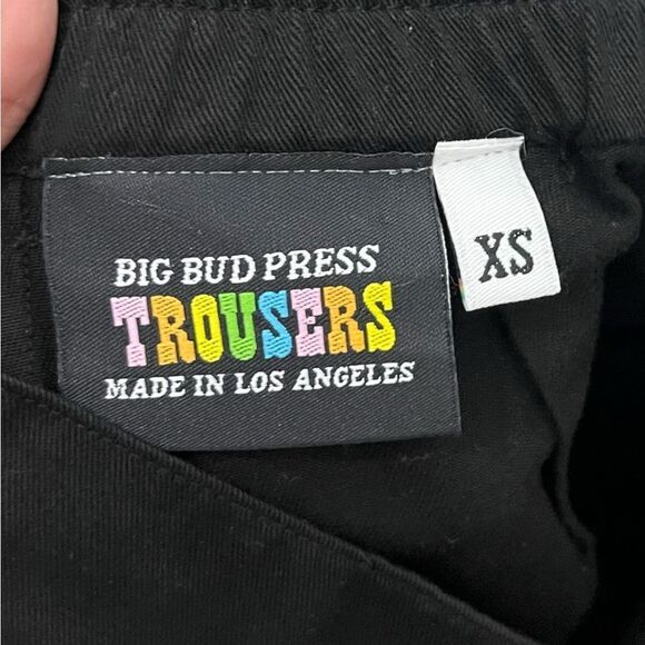 Big Bud Press Trousers Women’s XS Black High Rise Cotton Straight Leg Minimal - Picture 12 of 12
